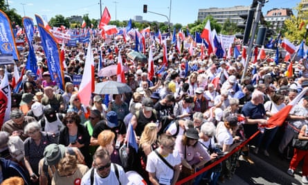 Demonstranci w Warszawie.
