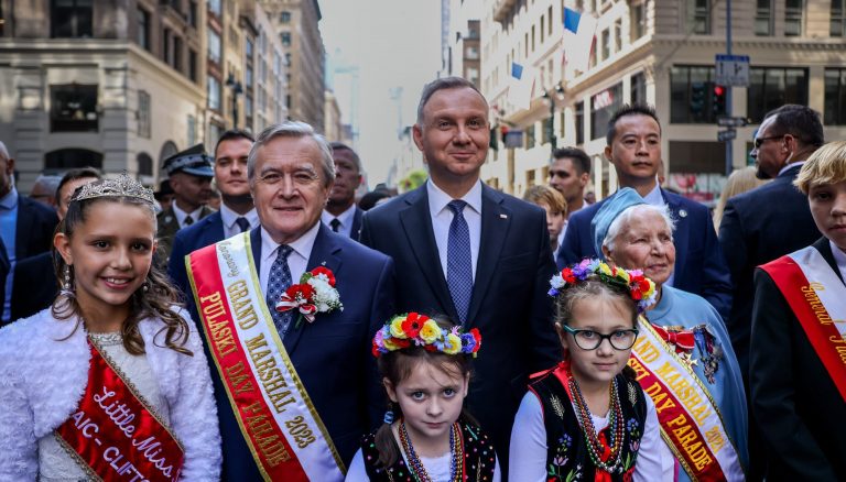 Poland’s president joins Polish Americans for Pulaski Day parade in New York