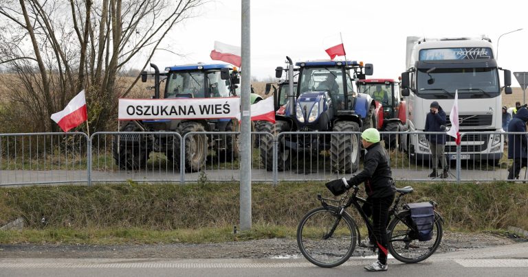 Polish farmers suspend protest at Ukraine border crossing but truckers intensify blockade at another