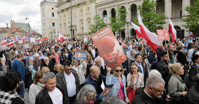 Tens of thousands march against abortion in Warsaw