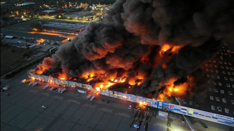 Russia “likely” behind fire that destroyed Warsaw shopping centre, says Tusk