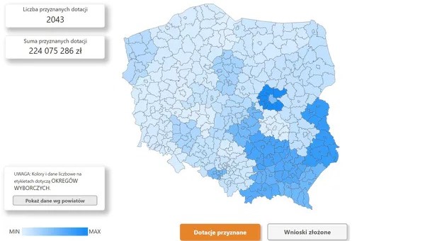 Polish justice ministry publishes interactive map of alleged misspending of funds under last government