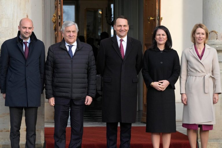 A group of European foreign ministers discuss support for Ukraine and future ties with US